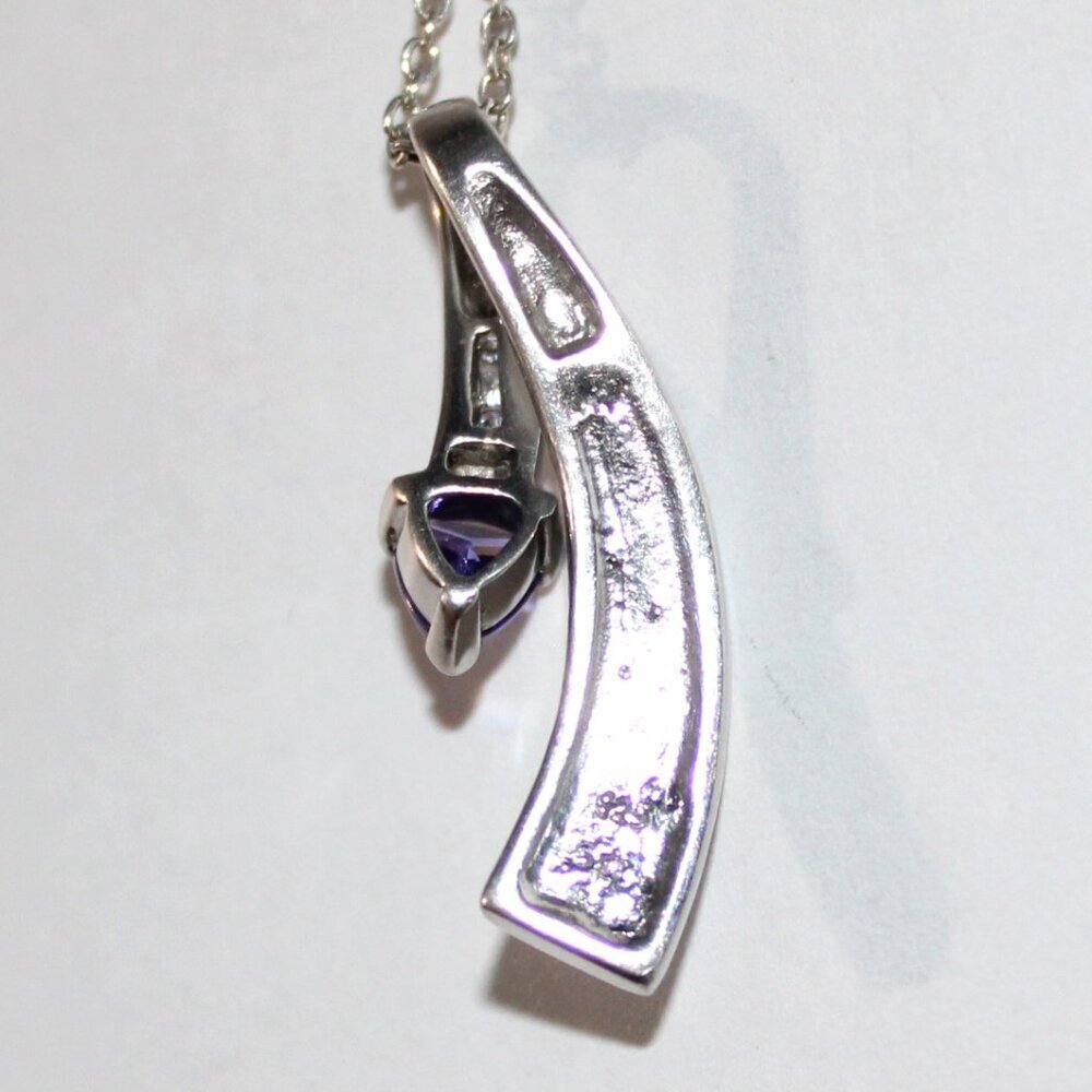 Sterling Silver Faux Opal Amethyst Necklace - Picture 2 of 7